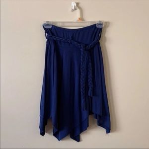 Girls Large Navy Blue Knee Length Skirt